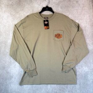 Harley Davidson T Shirt Men XL Tan Graphic Bigfoot Pigeon Forge Travel Biker LS